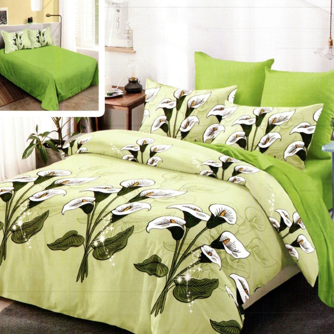 Lenjerie pat dublu Bumbac Finet Gros 6 piese Ralex Pucioasa cearceaf pat 220x240 cm, cearceaf pilota 200x220 cm, 2 fete perna 70x70 cm, 2 fete perna 50x70 cm NATALIE