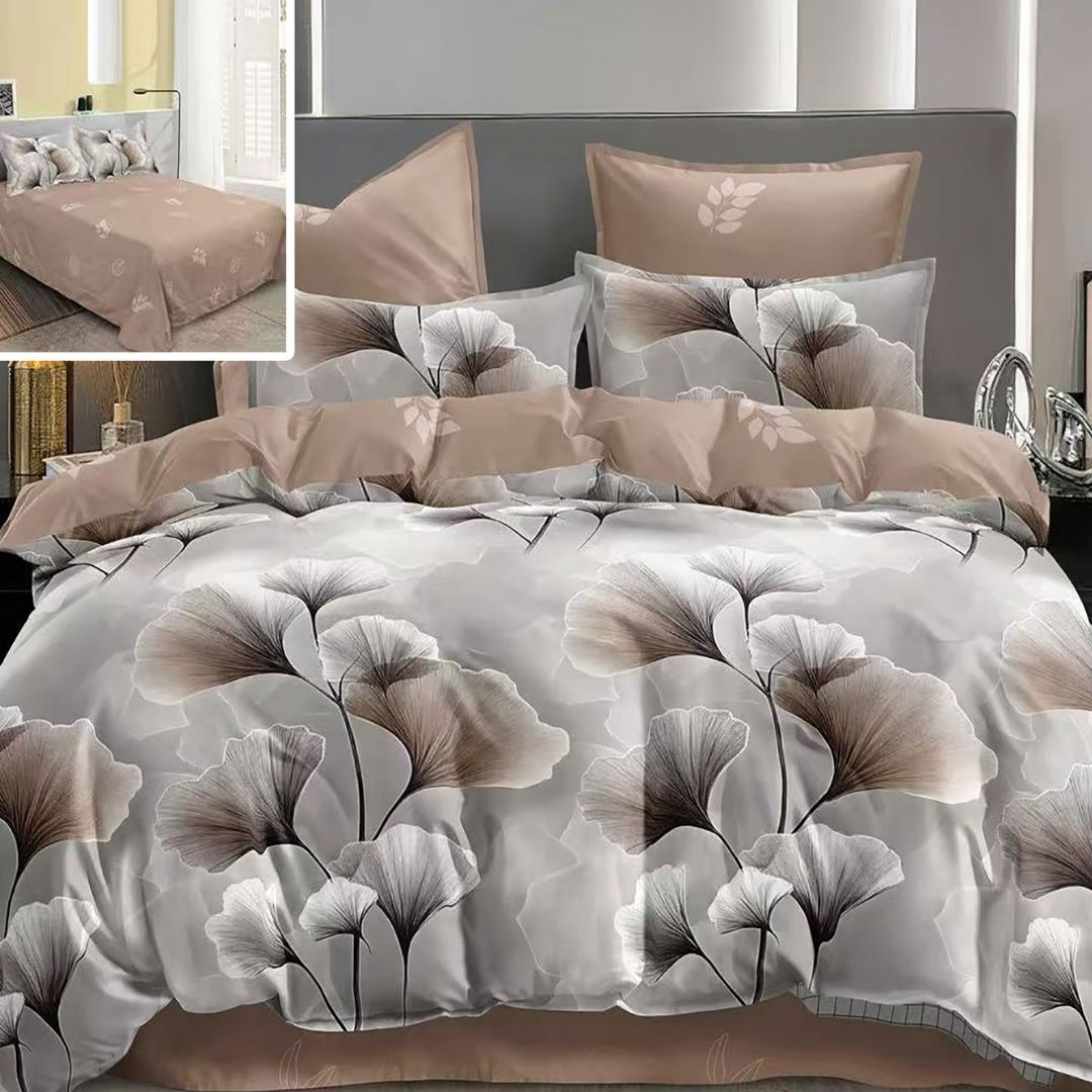 Lenjerie pat dublu Bumbac Finet Gros 6 piese Ralex Pucioasa cearceaf pat 220x240 cm, cearceaf pilota 200x220 cm, 2 fete perna 70x70 cm, 2 fete perna 50x70 cm SKYLAR