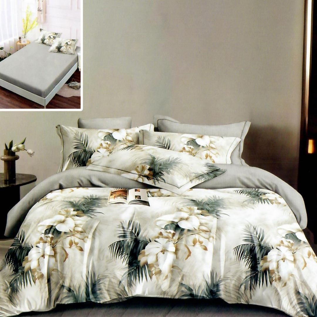Lenjerie pat dublu Bumbac Finet Gros 6 piese Cearsaf cu elastic saltea 160×200 cm sau 180×200 cm Ralex Pucioasa HF6P295