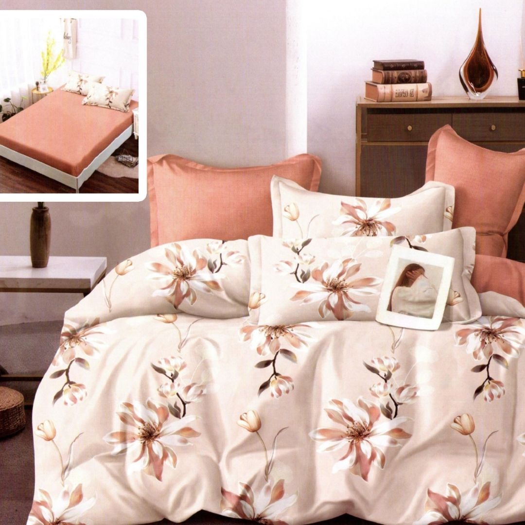 Lenjerie pat dublu Bumbac Finet Gros 6 piese Cearsaf cu elastic universal pentru saltea 160×200/180×200 cm Ralex Pucioasa  CAMILA-VH