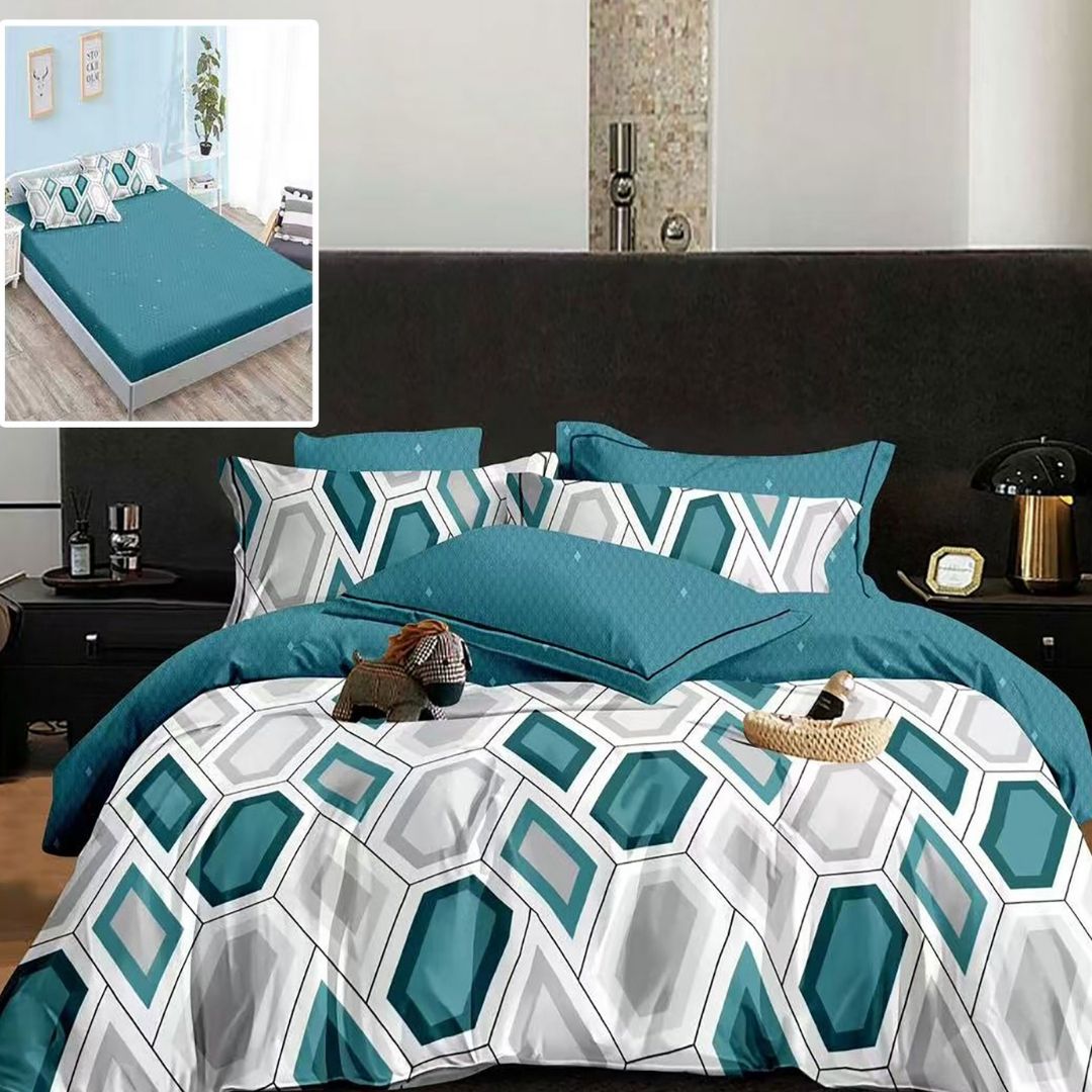 Lenjerie pat dublu Bumbac Finet Gros 6 piese Cearsaf cu elastic universal pentru saltea 160×200/180×200 cm Ralex Pucioasa TRINITY-VH