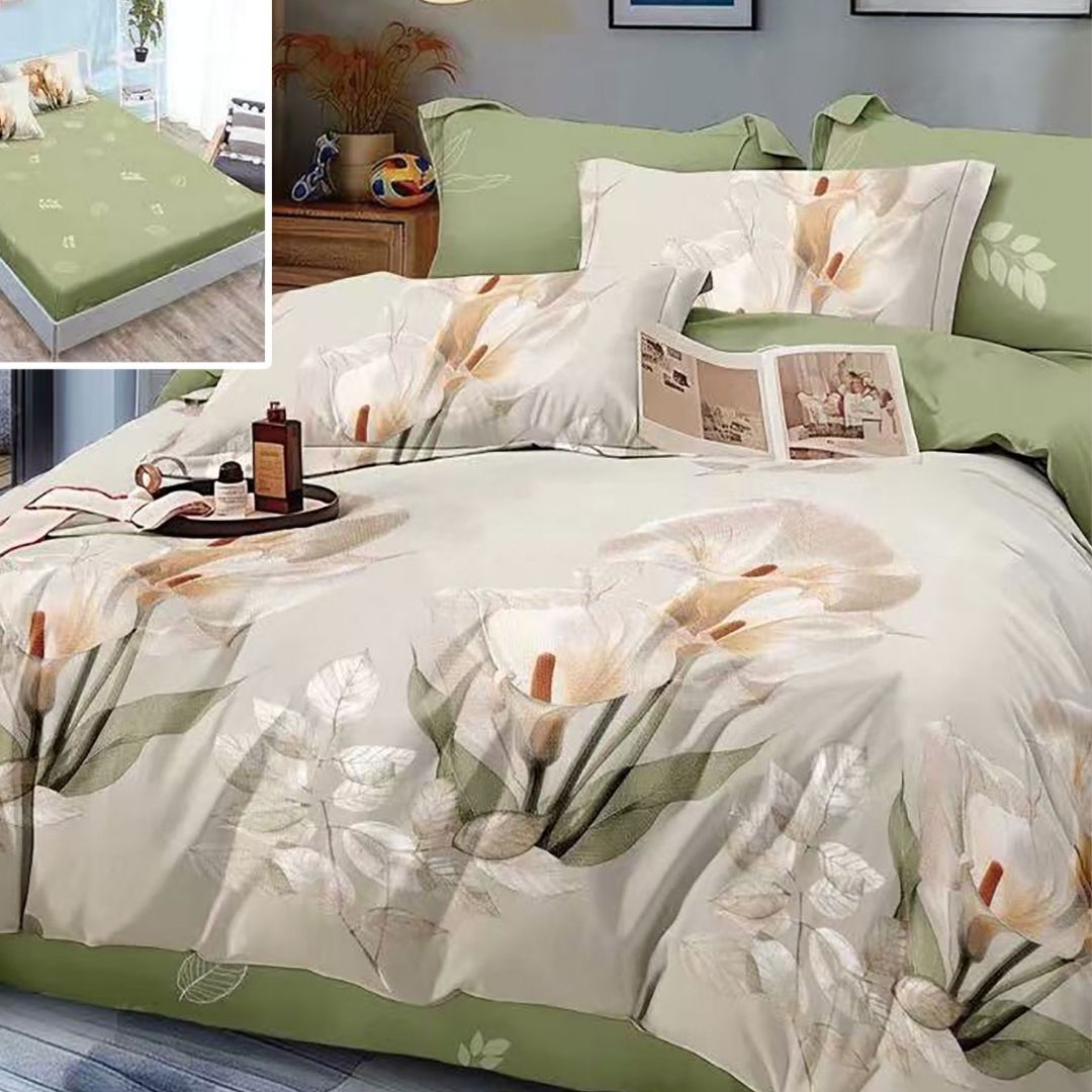 Lenjerie pat dublu Bumbac Finet Gros 6 piese Cearsaf cu elastic universal pentru saltea 160×200/180×200 cm Ralex Pucioasa JORDYN-VH