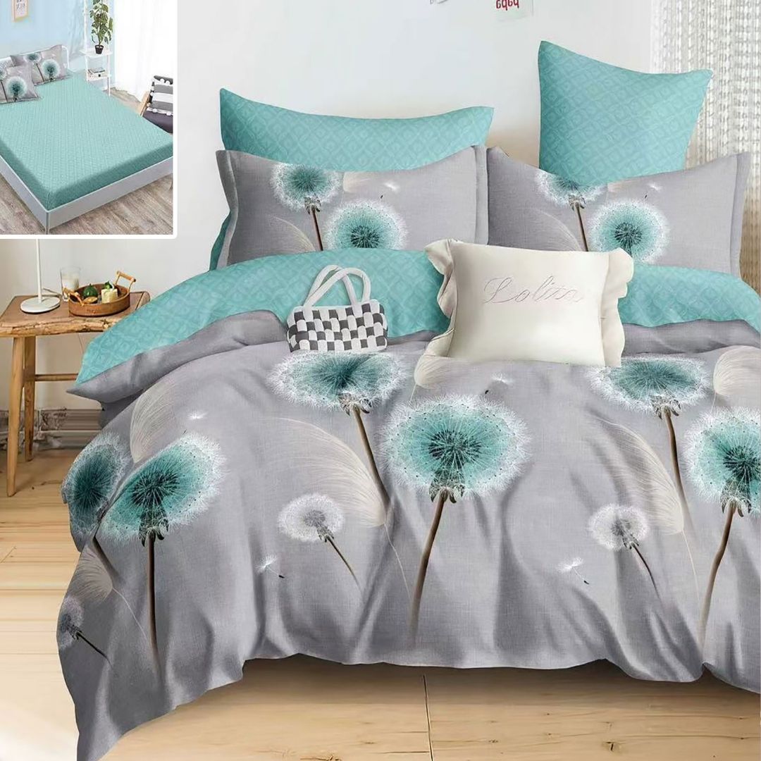Lenjerie pat dublu Bumbac Finet Gros 6 piese Cearsaf cu elastic universal pentru saltea 160×200/180×200 cm Ralex Pucioasa HAILEY-VH