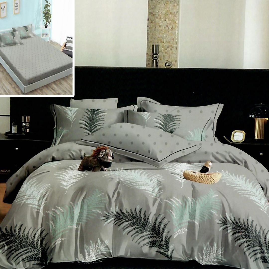 Lenjerie pat dublu Bumbac Finet Gros 6 piese Cearsaf cu elastic saltea 160x200 cm sau 180x200 cm Ralex Pucioasa HF6P305