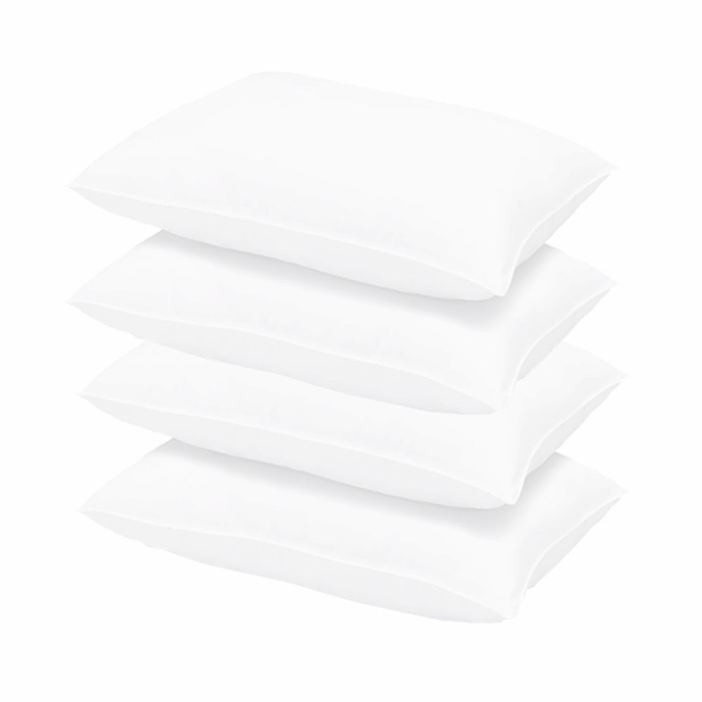 Set 2 Pilote Matlasate Alcam 200x220 cm si 4 Perne 50x70 cm Albe