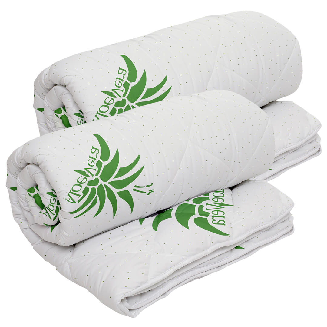 Set 2 Pilote Matlasate Alcam 200x220 cm si 4 Perne 50x70 cm Aloe Vera