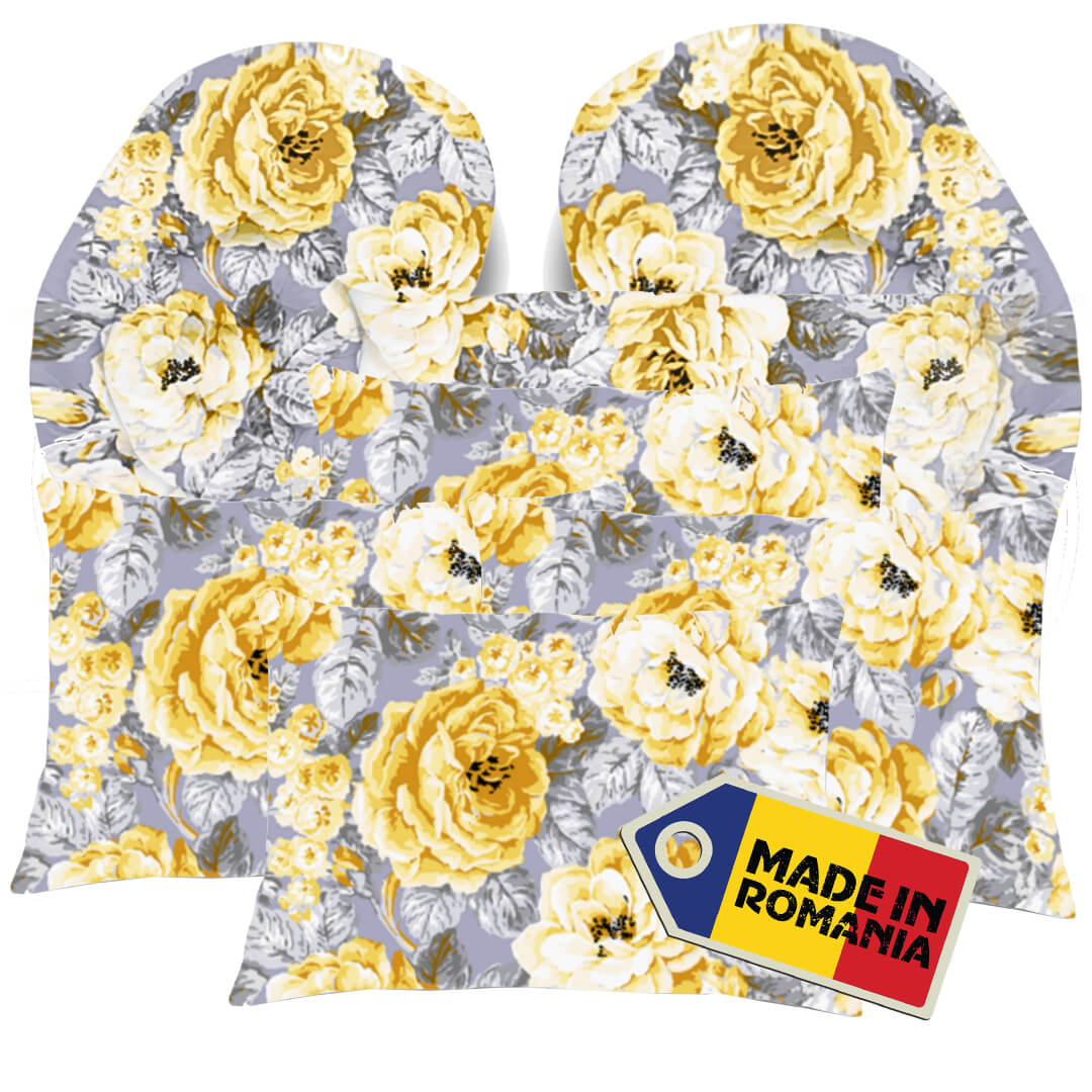 Set 2 Pilote Matlasate Somnart 200x220 cm si 4 Perne 50x70 cm Luxury Petals
