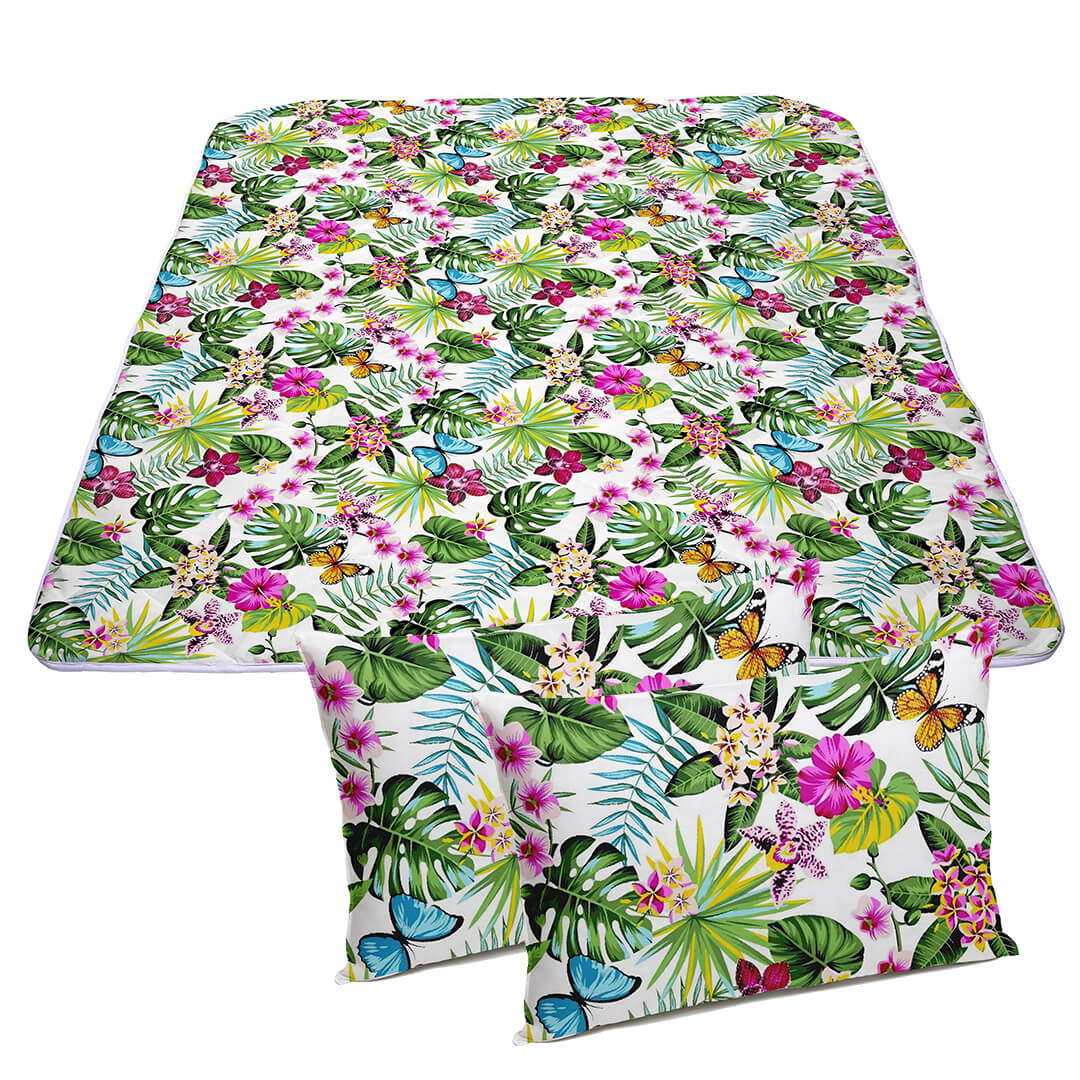 Set 2 Pilote Matlasate Alcam 200x220 cm si 4 Perne 50x70 cm Exotic