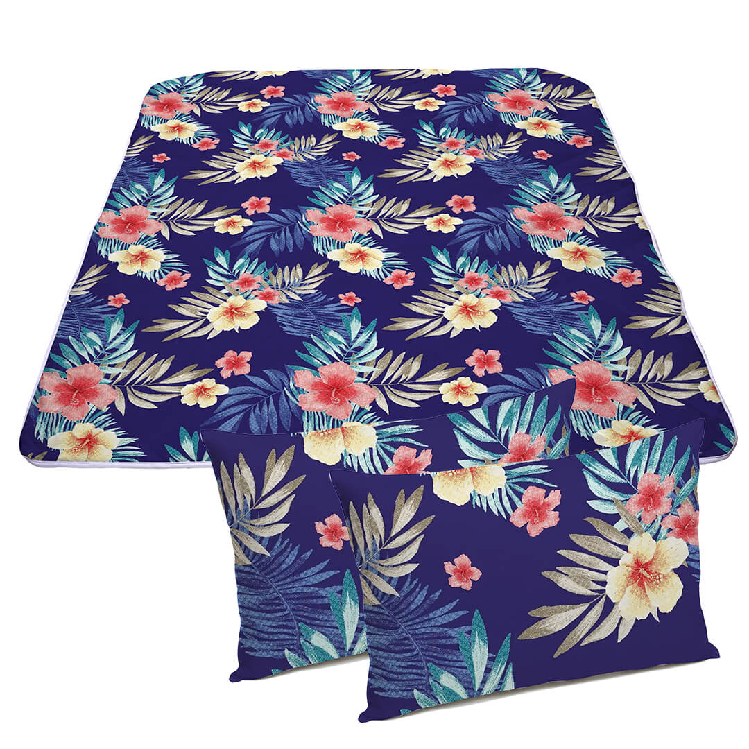 Set 2 Pilote Matlasate Alcam 200x220 cm si 4 Perne 50x70 cm Flori de Crin