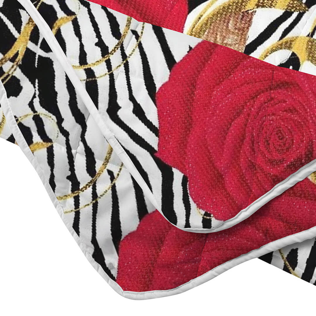 Set Pilota Matlasata Alcam 200×220 cm si 2 Perne 50×70 cm Zebra