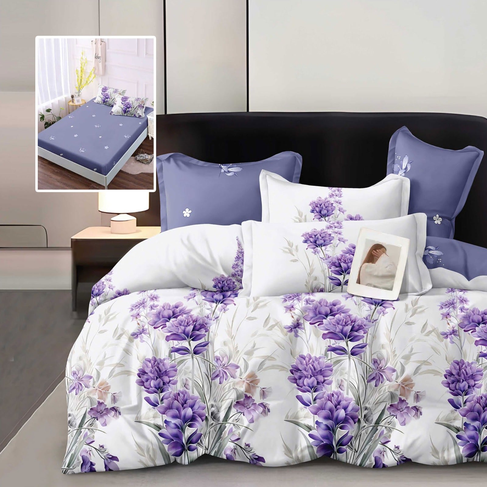 Lenjerie pat dublu Bumbac Finet Gros 6 piese Cearsaf cu elastic saltea 160×200 cm sau 180×200 cm Ralex Pucioasa ISABELLA-VH