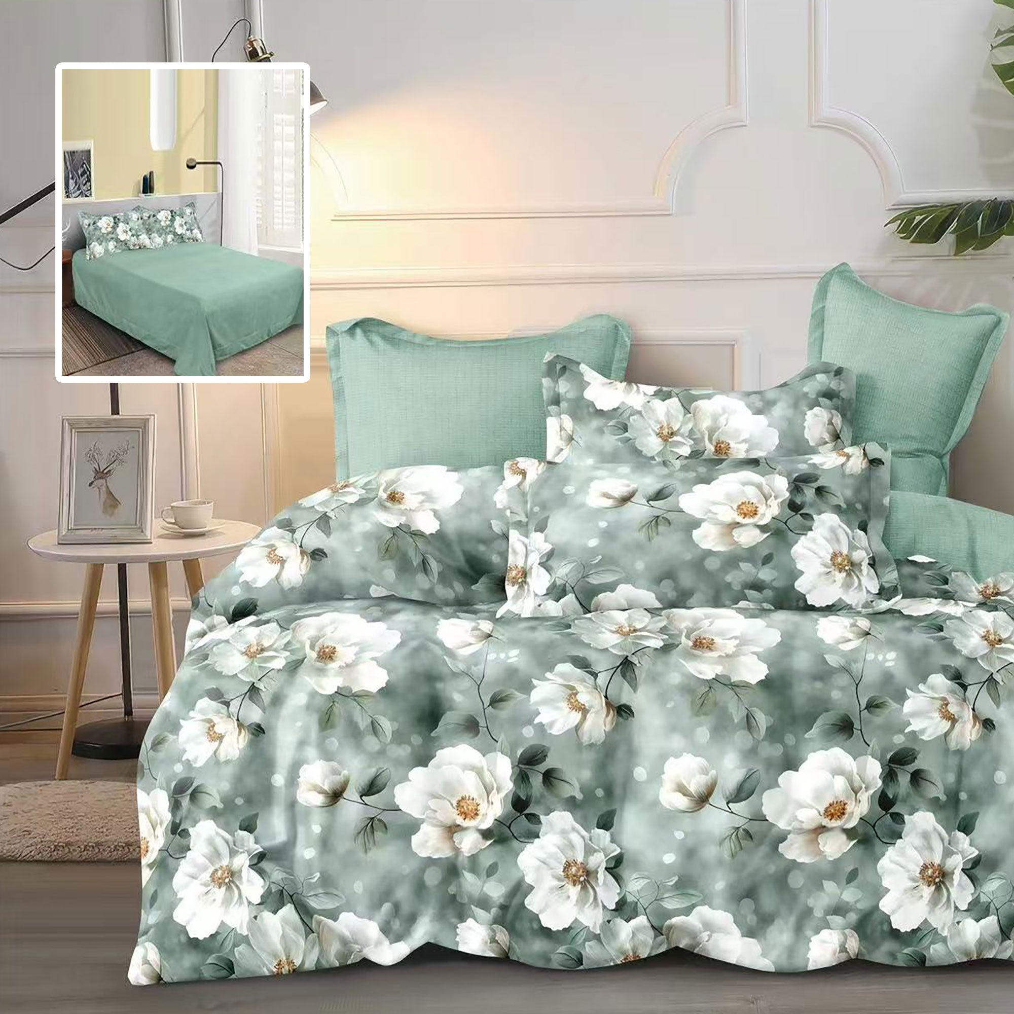 Lenjerie pat dublu Bumbac Finet Gros 6 piese Ralex Pucioasa cearceaf pat 220x240 cm, cearceaf pilota 200x220 cm, 2 fete perna 70x70 cm, 2 fete perna 50x70 cm MADISON