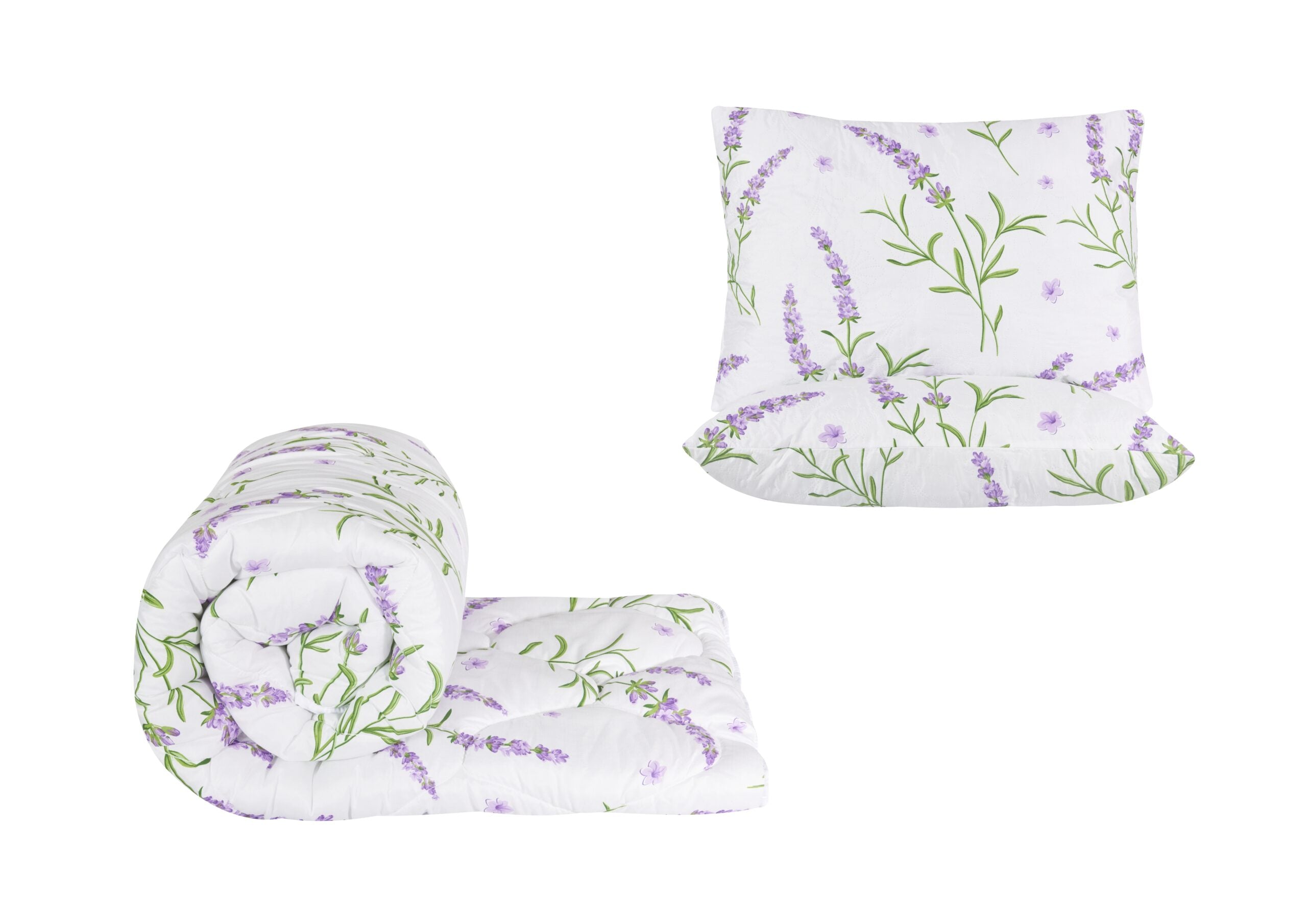 Set 2 Pilote Matlasate Somnart 200x220 cm si 4 Perne 50x70 cm Lavanda
