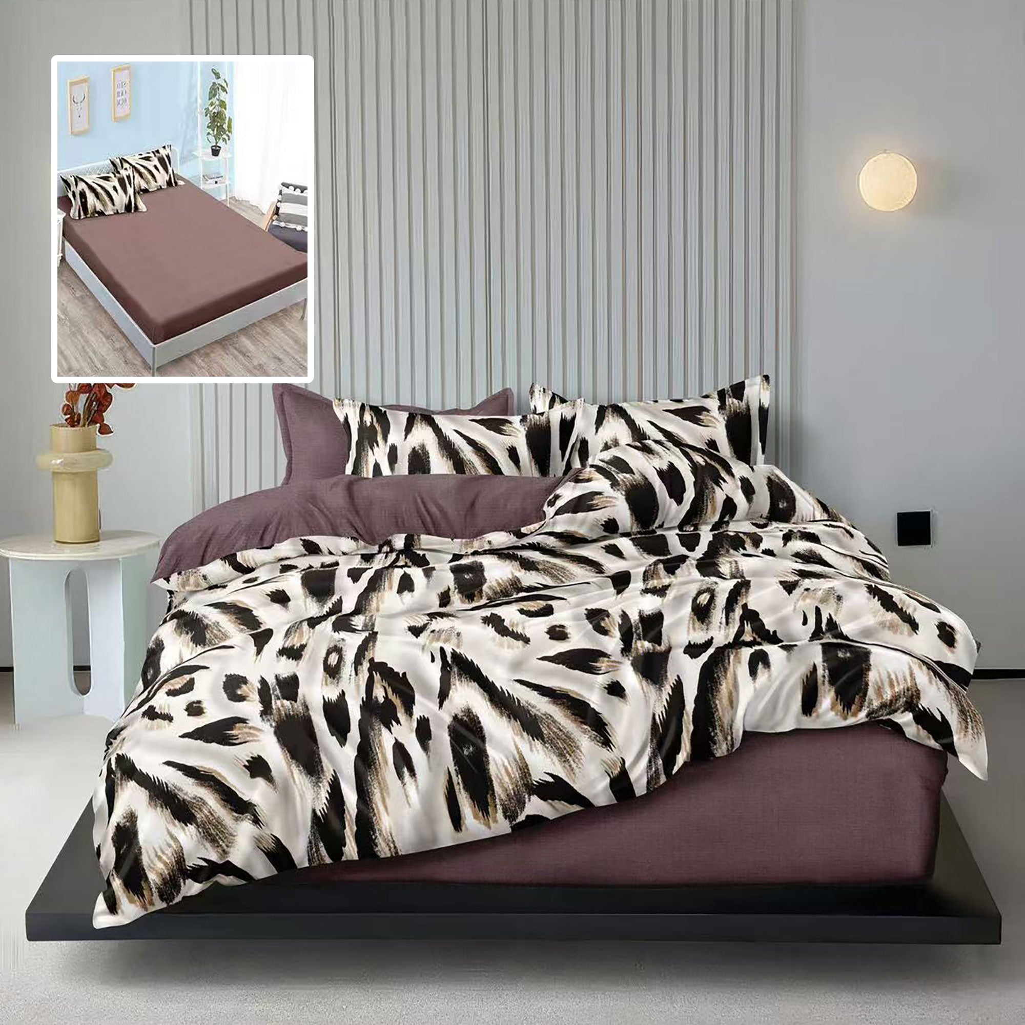 Lenjerie pat dublu Bumbac Finet Gros 6 piese Cearsaf cu elastic universal pentru saltea 160×200/180×200 cm Ralex Pucioasa ALEXIS-VH