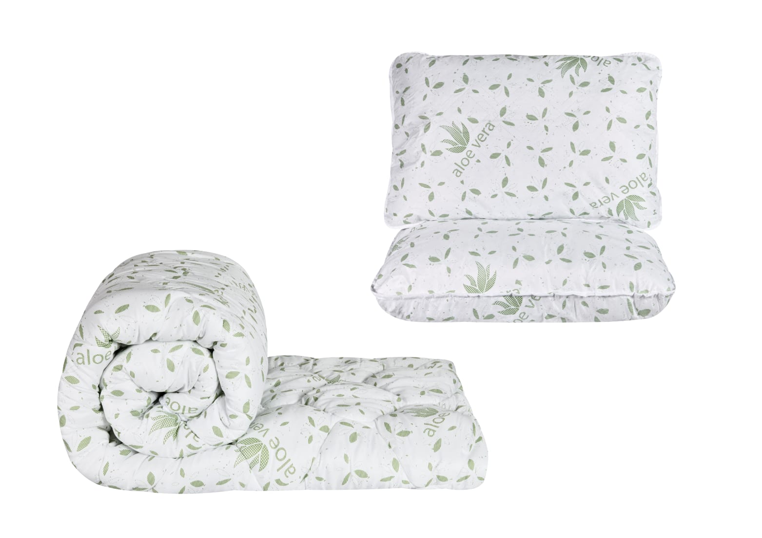 Set Pilota Matlasata Somnart 200x220 cm si 2 Perne 50x70 cm ALOE VERA