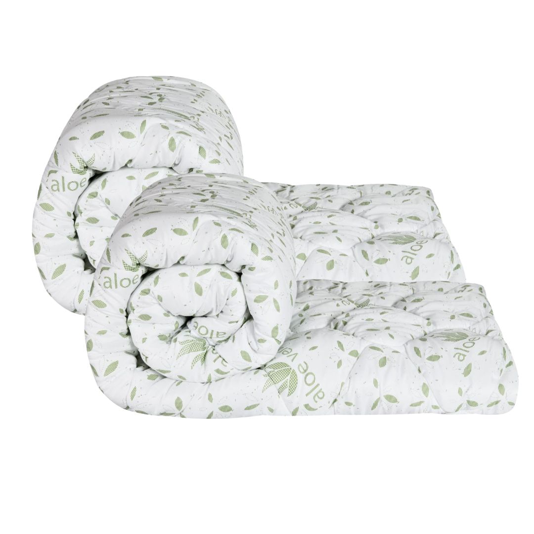 Set 2 Pilote Matlasate Somnart 200×220 cm si 4 Perne 50×70 cm Aloe Vera