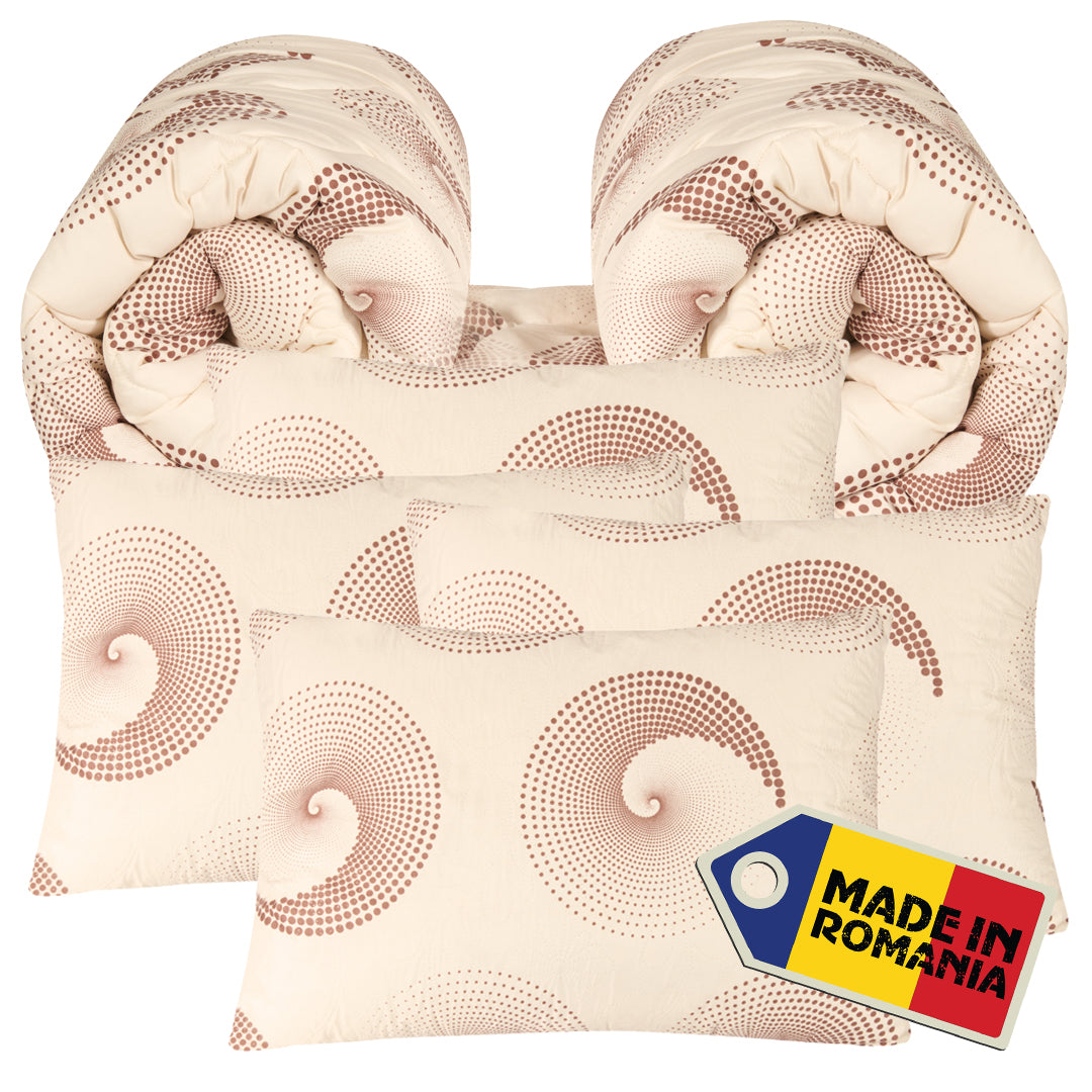 Set 2 Pilote Matlasate Somnart 200x220 cm si 4 Perne 50x70 cm Fancy