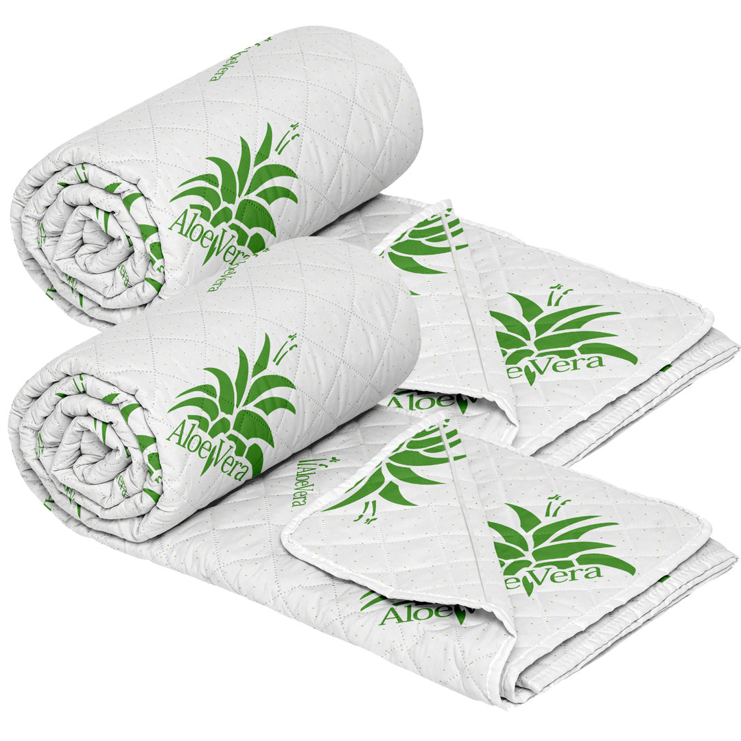 Set 2 Protectii Aloe Vera matlasate pentru saltea 160×200