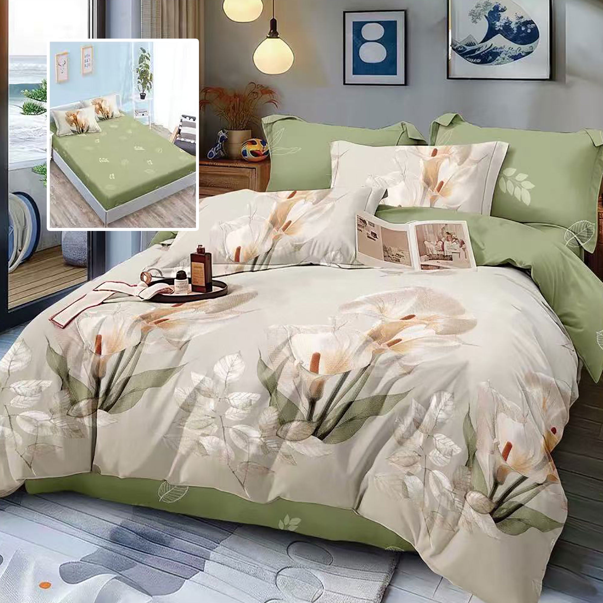 Lenjerie pat dublu Bumbac Finet Gros 6 piese Cearsaf cu elastic universal pentru saltea 160×200/180×200 cm Ralex Pucioasa JORDYN-VH