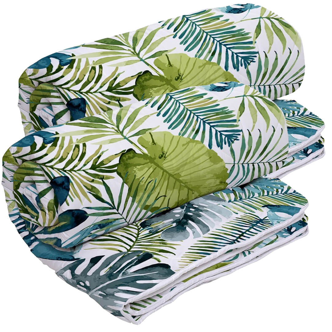 Set 2 Pilote Matlasate Alcam 220x200 cm si 4 Perne 50x70 cm Jungla