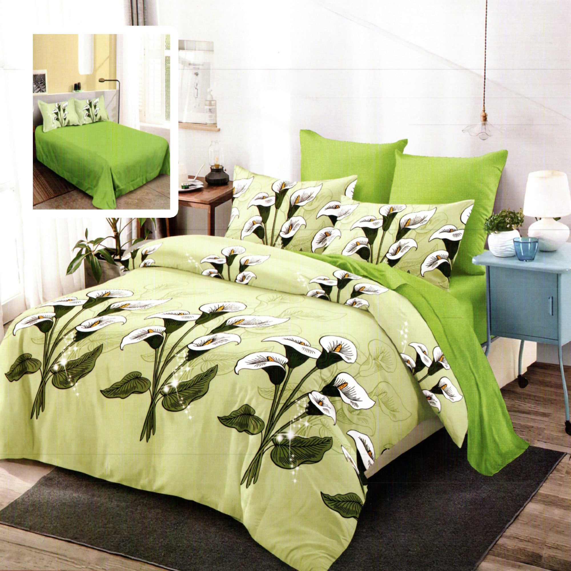 Lenjerie pat dublu Bumbac Finet Gros 6 piese Ralex Pucioasa cearceaf pat 220x240 cm, cearceaf pilota 200x220 cm, 2 fete perna 70x70 cm, 2 fete perna 50x70 cm NATALIE