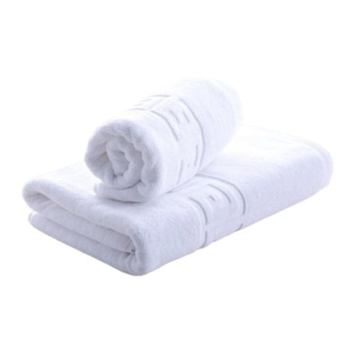 Set 2 Prosoape, 100 % Bumbac, 500 g/m², 70x140cm, 50x90cm Alb