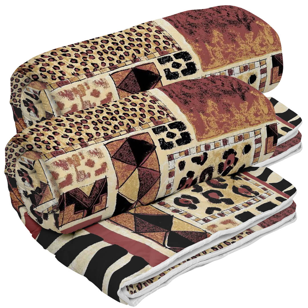 Set 2 Pilote Matlasate Alcam 200x220 cm si 4 Perne 50x70 cm Sahara
