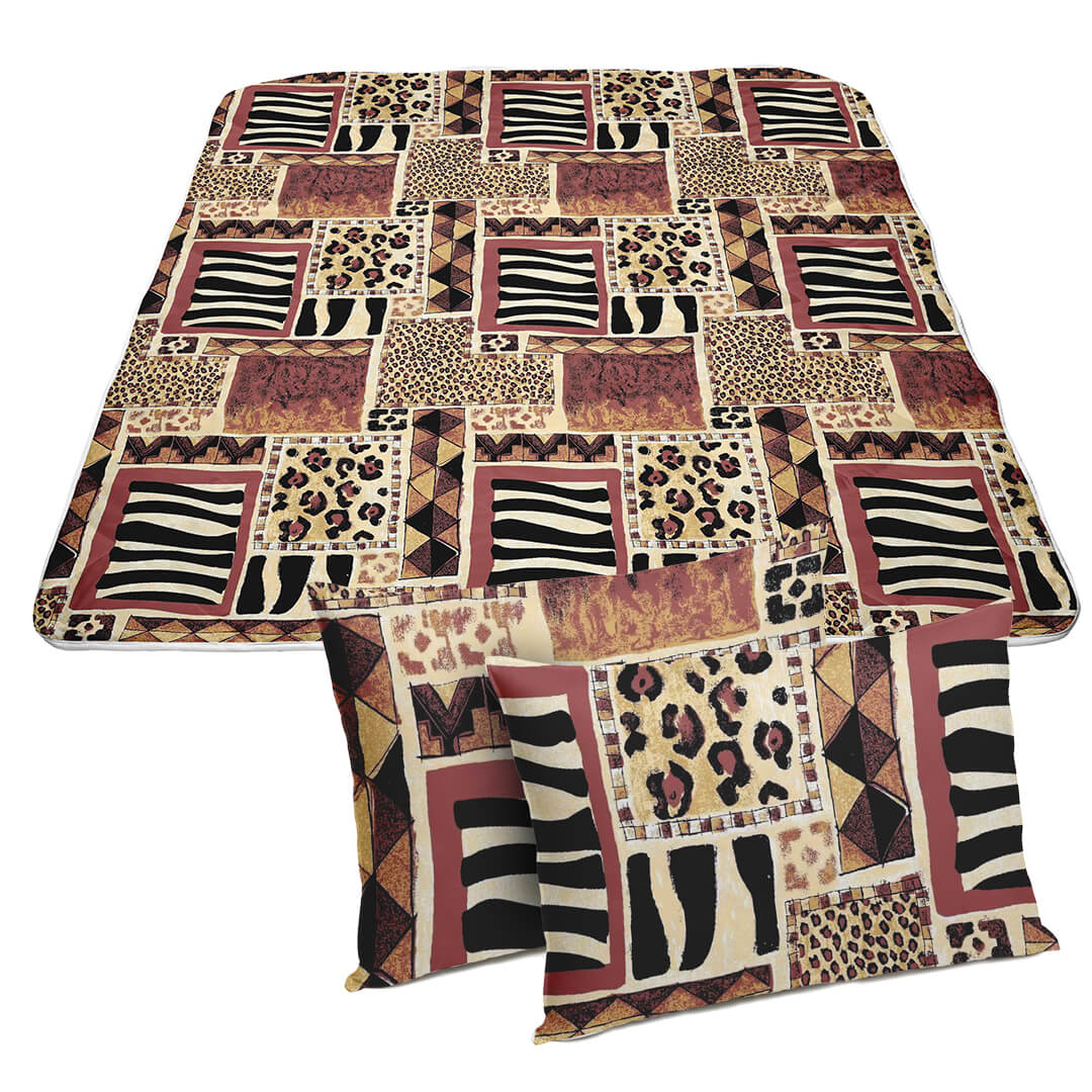 Set 2 Pilote Matlasate Alcam 200x220 cm si 4 Perne 50x70 cm Sahara