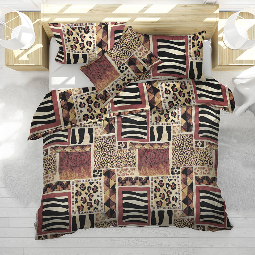 Set 2 Pilote Matlasate Alcam 200x220 cm si 4 Perne 50x70 cm Sahara