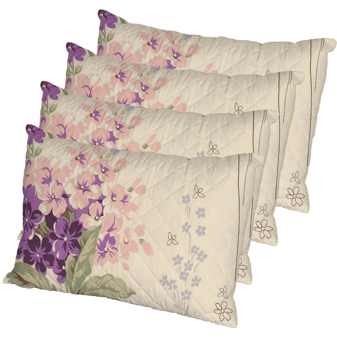 Set 2 Pilote Matlasate Alcam 200x220 cm si 4 Perne 50x70 cm Violet